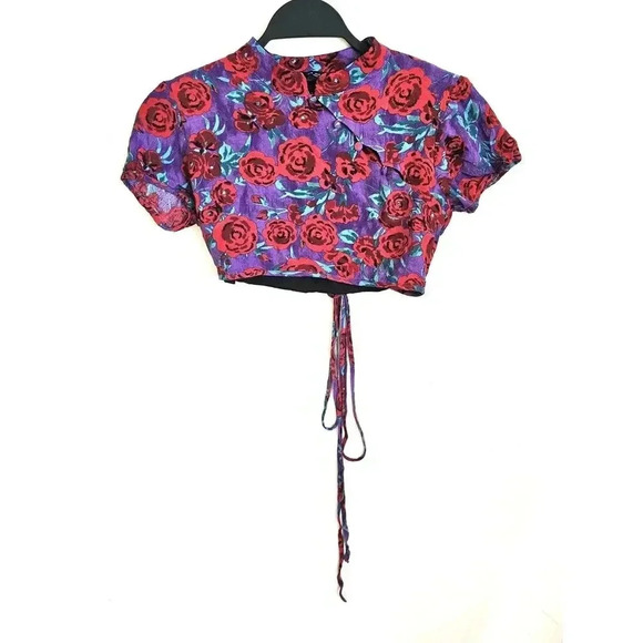 Zara Printed Floral Crop Top Small NWOT - Picture 5 of 9